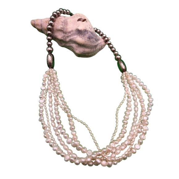 Silpada Multi-strand Pearl and Sterling Silver Necklace - Picture 1 of 7
